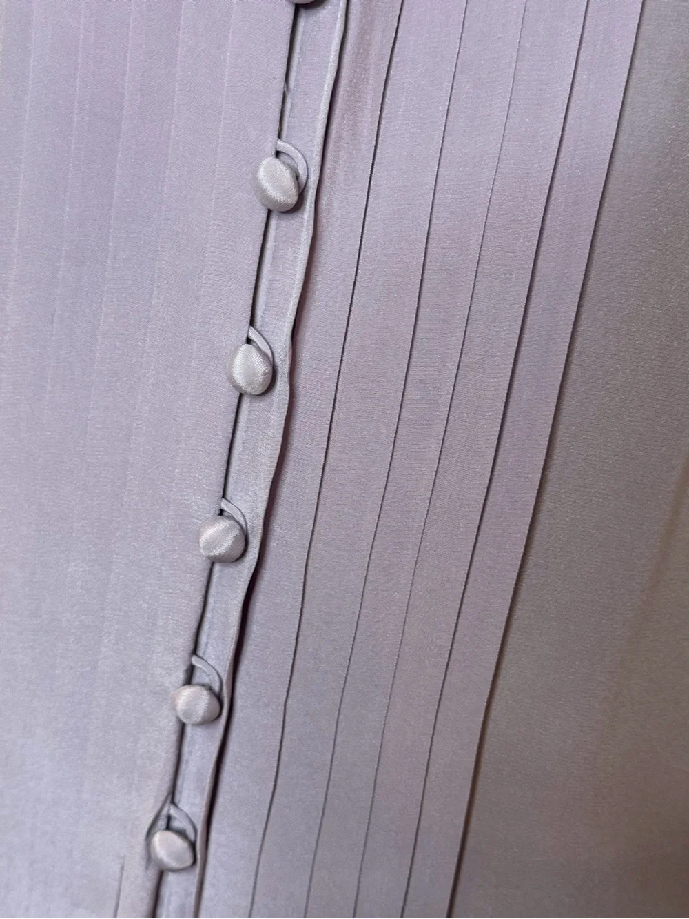 Banana Republic Silk Light Lilac Pleated Button-Front Blouse